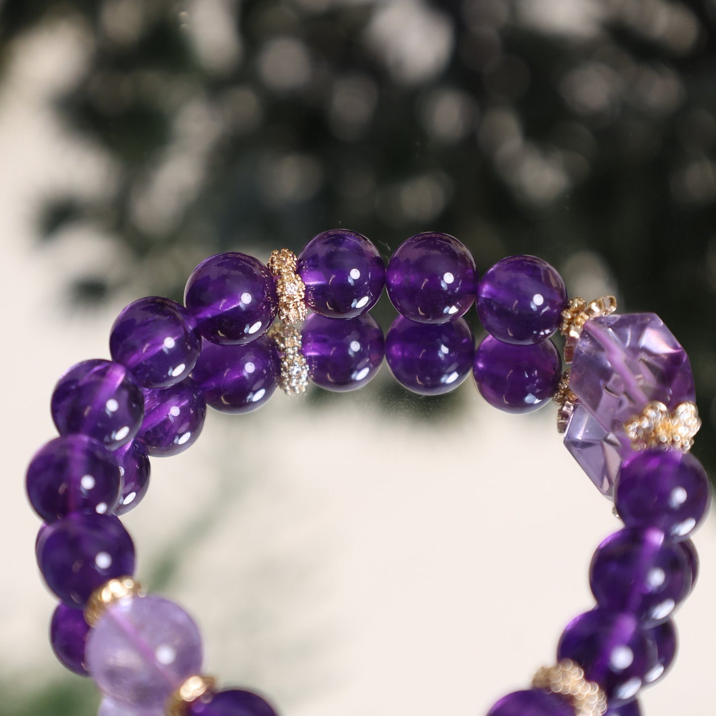 URUGUAY AMETHYST BEADED BRACELET,FOR SUPREME LOVE