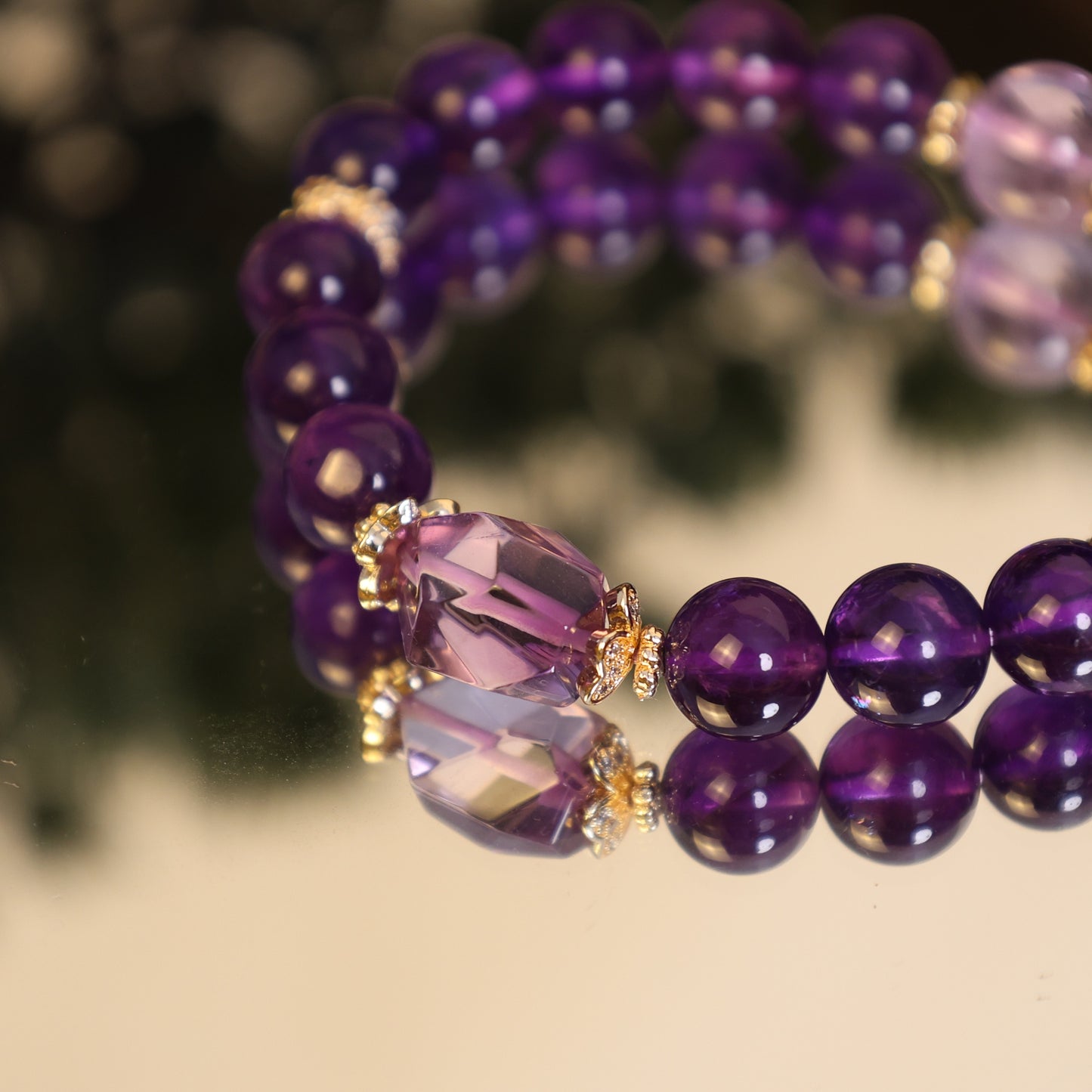 URUGUAY AMETHYST BEADED BRACELET,FOR SUPREME LOVE