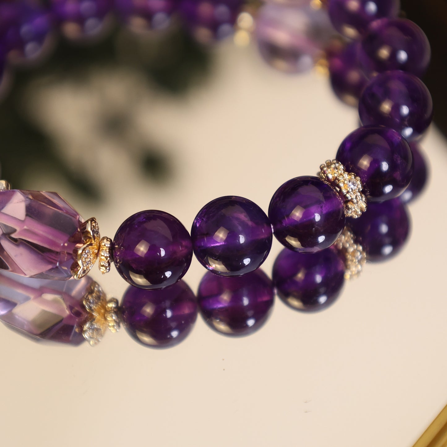 URUGUAY AMETHYST BEADED BRACELET,FOR SUPREME LOVE