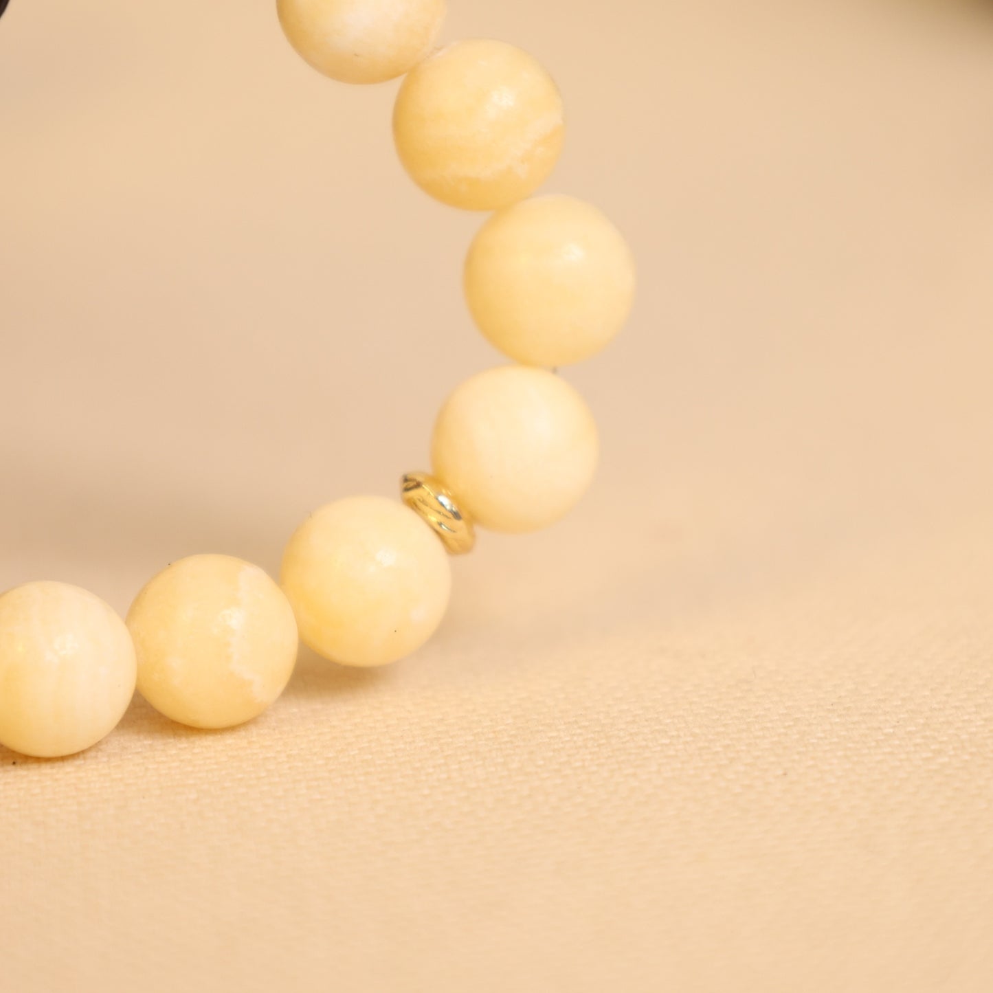 "Golden Solstice“- Sun Kissed Calcite & Ocean's Aquamarine Crown Beaded Bracelect