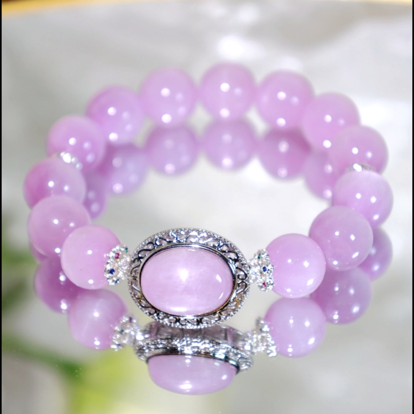 KUNZITE BEADED BRACELET,BORN WITH ELEGANCE.