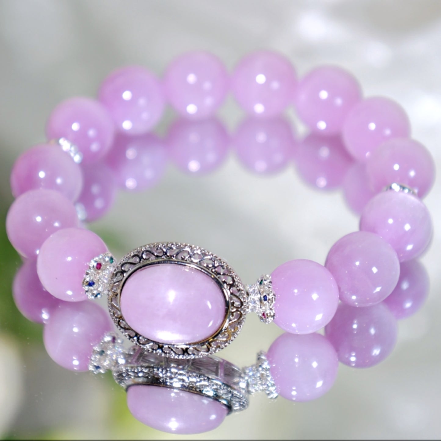 KUNZITE BEADED BRACELET,BORN WITH ELEGANCE.