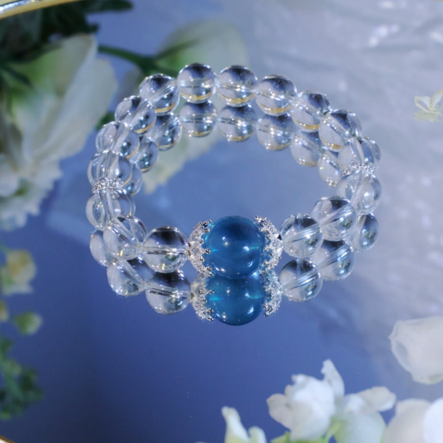 "Serenity Wave – Aquamarine &amp; Moonstone Energy Beaded Bracelet"