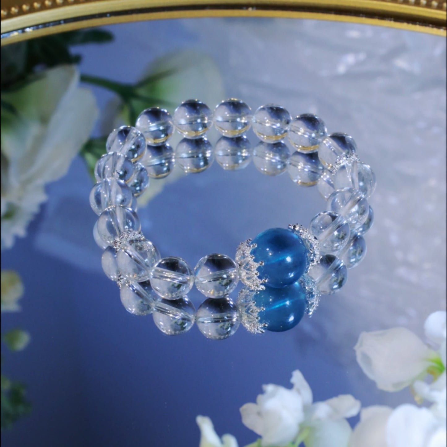 "Serenity Wave – Aquamarine &amp; Moonstone Energy Beaded Bracelet"