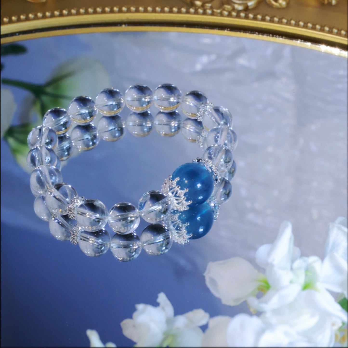 "Serenity Wave – Aquamarine &amp; Moonstone Energy Beaded Bracelet"