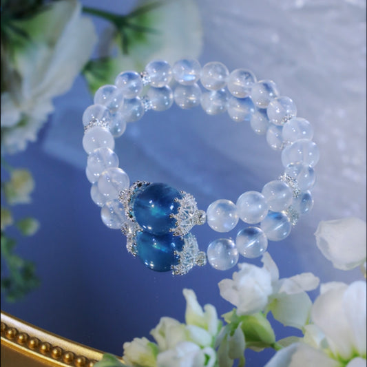 "Serenity Wave – Aquamarine &amp; Moonstone Energy Beaded Bracelet"
