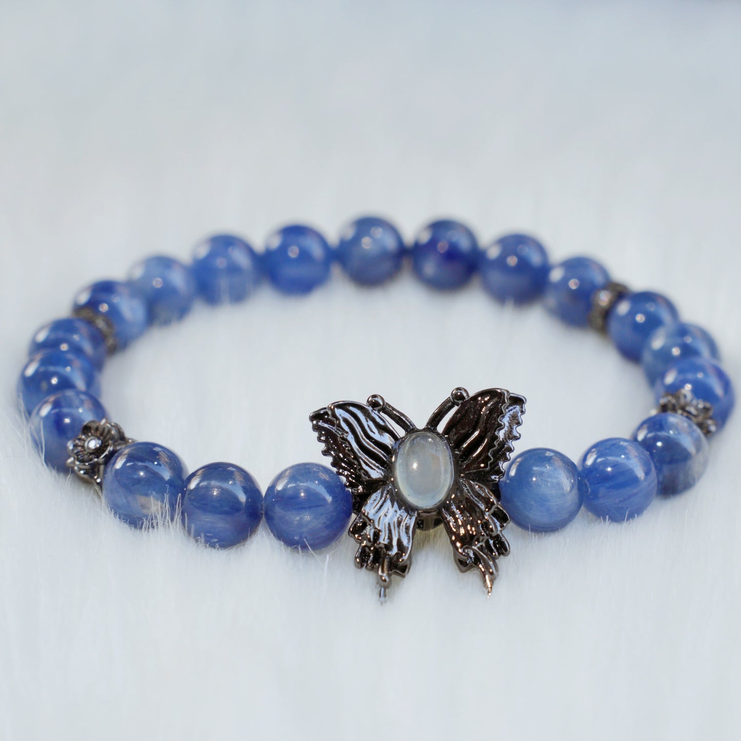 "Velvet Twilight Serenade”-Kyanite &amp; Black Butterfly Spellbound Bracelet