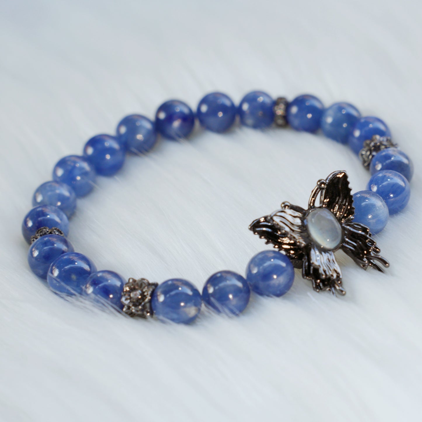 "Velvet Twilight Serenade”-Kyanite &amp; Black Butterfly Spellbound Bracelet