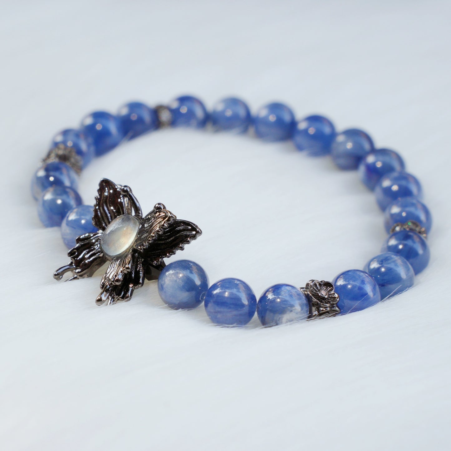 "Velvet Twilight Serenade”-Kyanite &amp; Black Butterfly Spellbound Bracelet