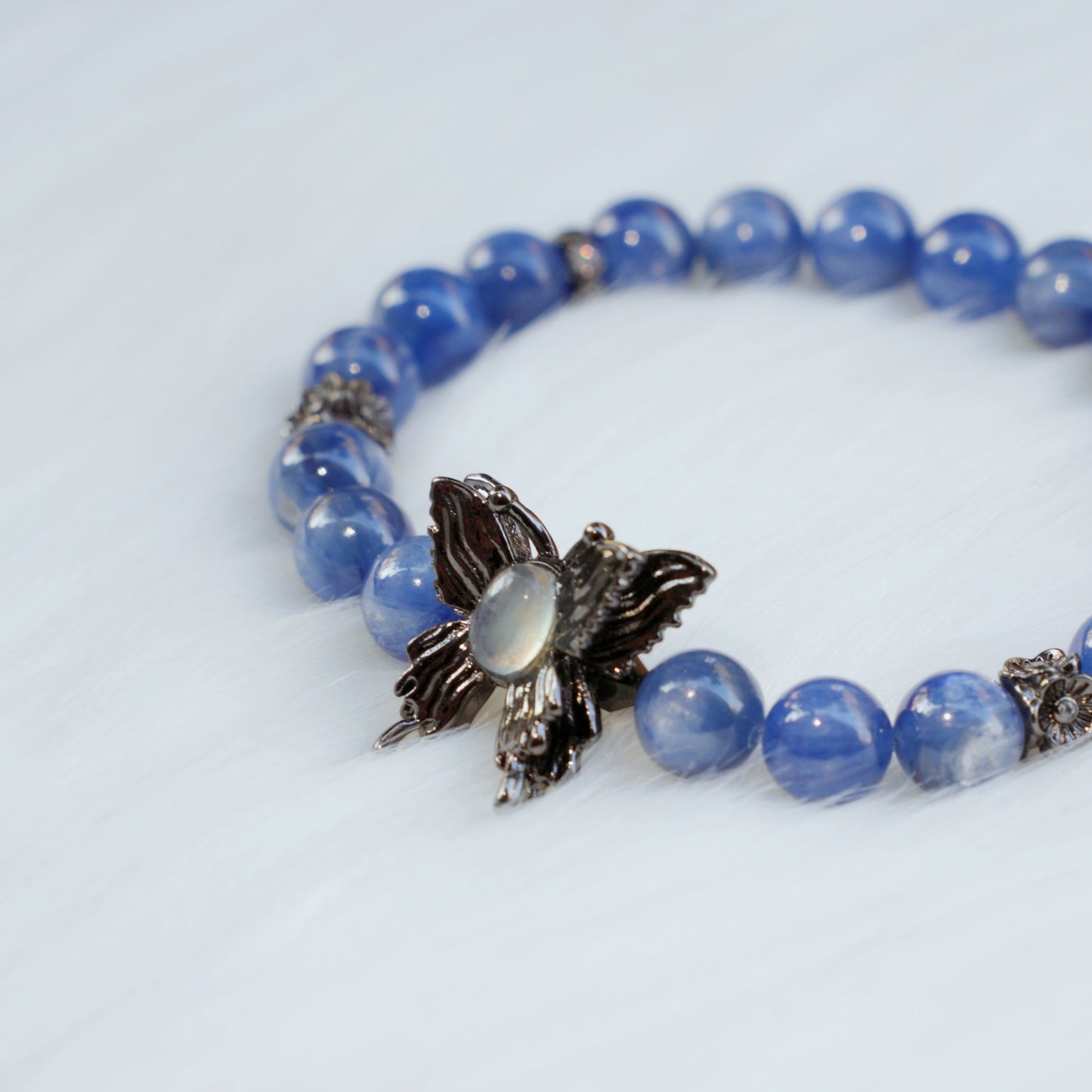 "Velvet Twilight Serenade”-Kyanite &amp; Black Butterfly Spellbound Bracelet